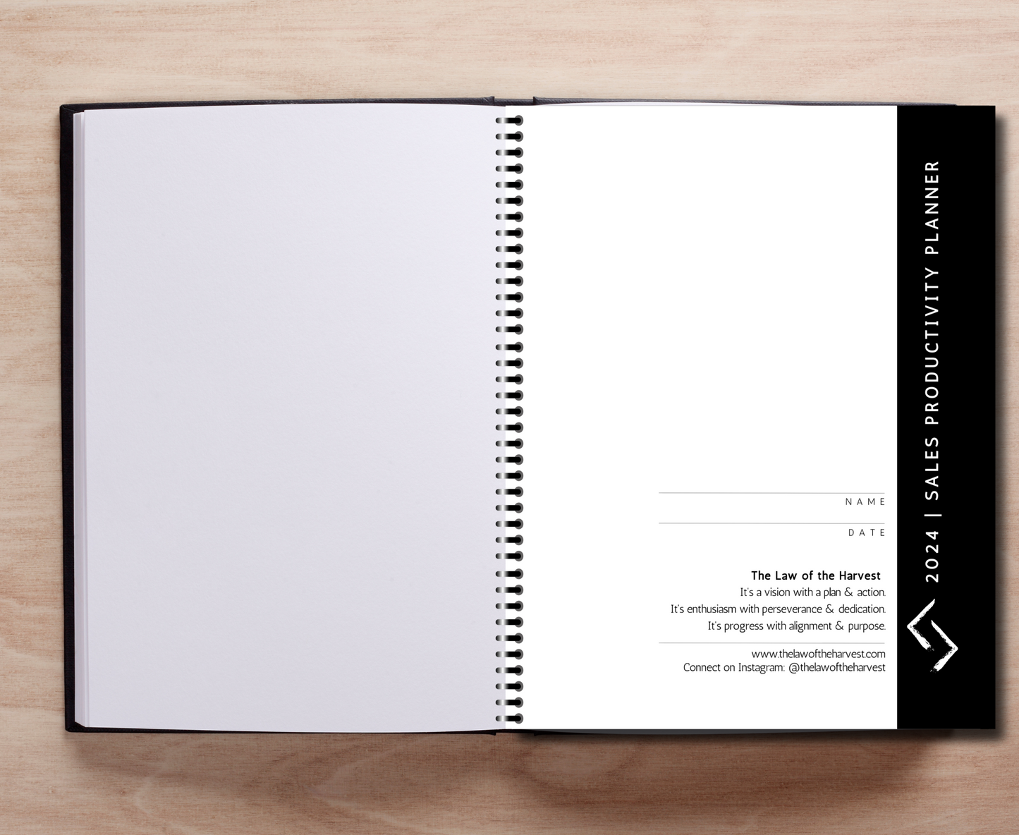 July - Dec 2024 Sales Productivity Planner (Black & White)