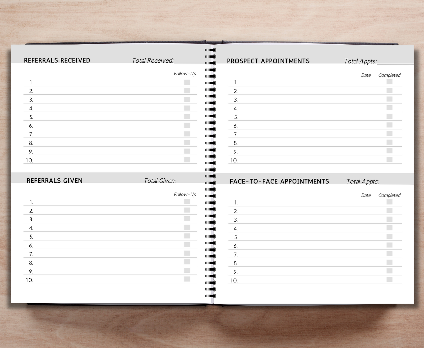 July - Dec 2024 Sales Productivity Planner (Black & White)