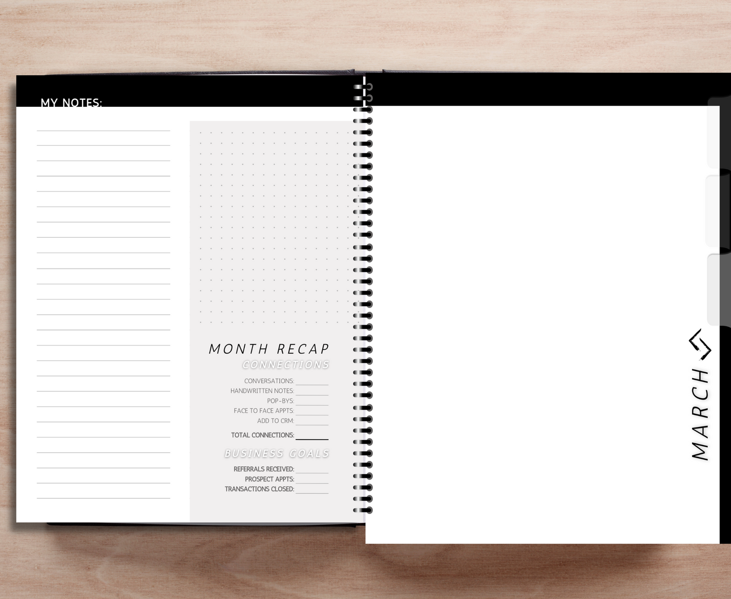 July - Dec 2024 Sales Productivity Planner (Black & White)