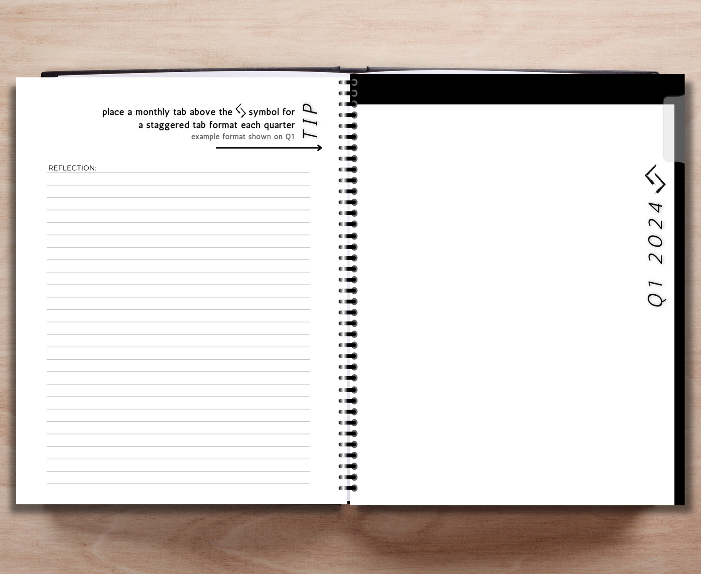 July - Dec 2024 Sales Productivity Planner (Black & White)