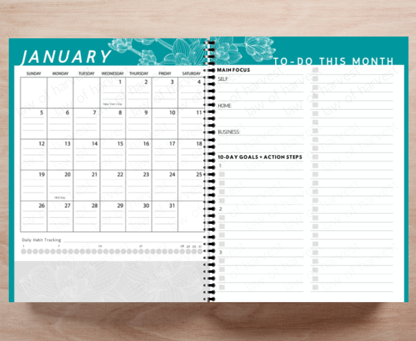 2025 Sales Productivity Planner (Colorful Floral Design)