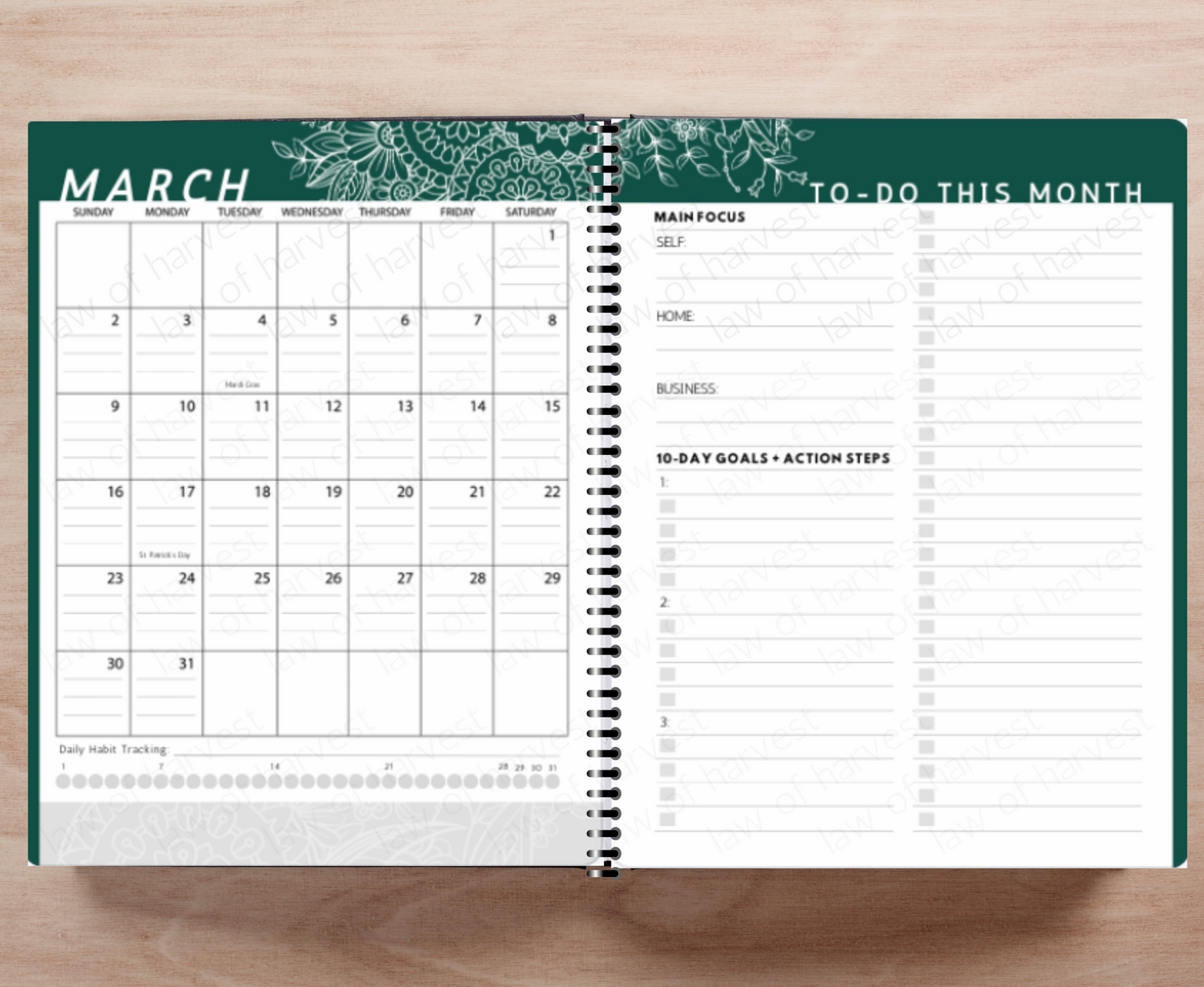 2025 Sales Productivity Planner (Colorful Floral Design)