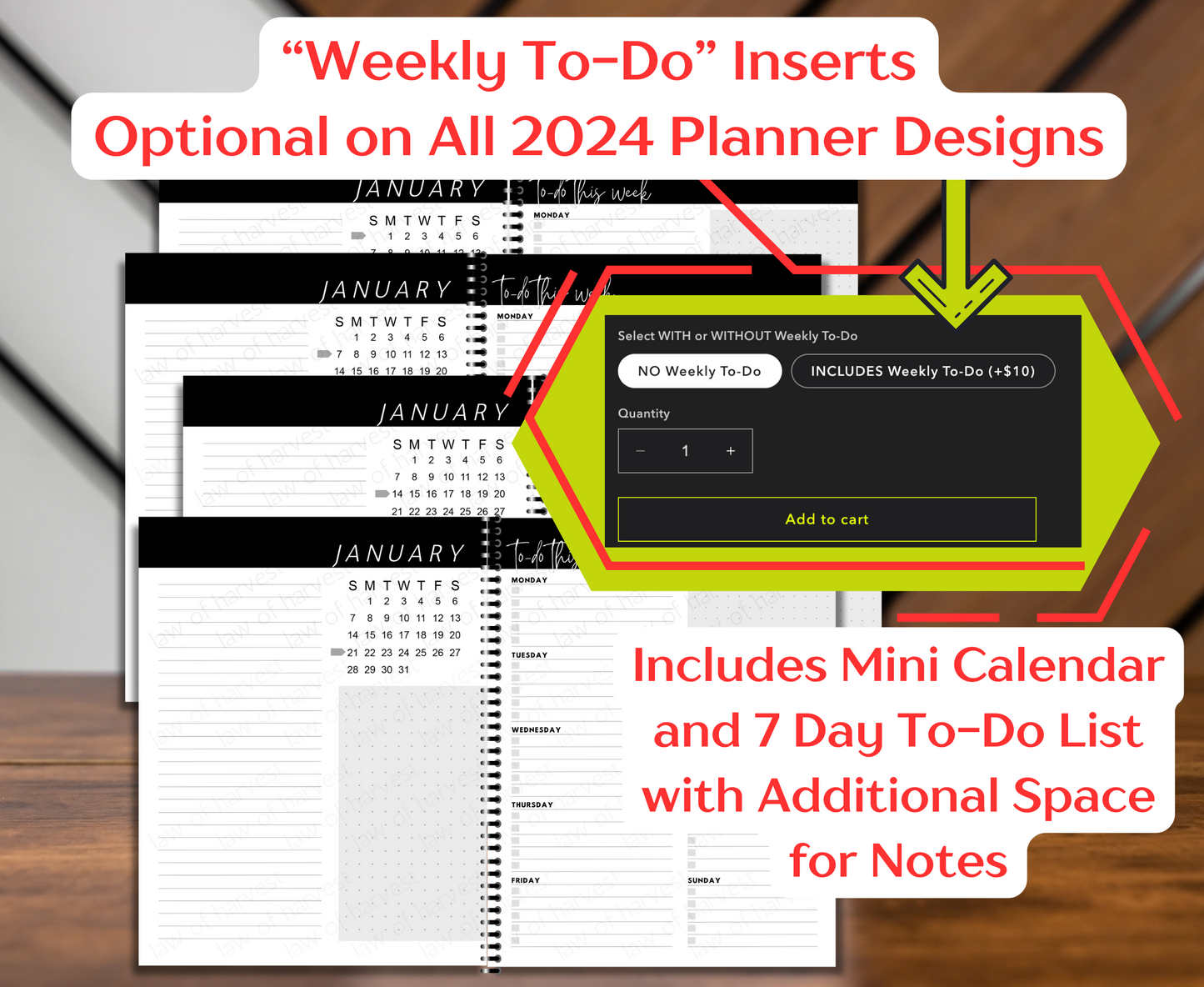 July - Dec 2024 Sales Productivity Planner (Black & White)