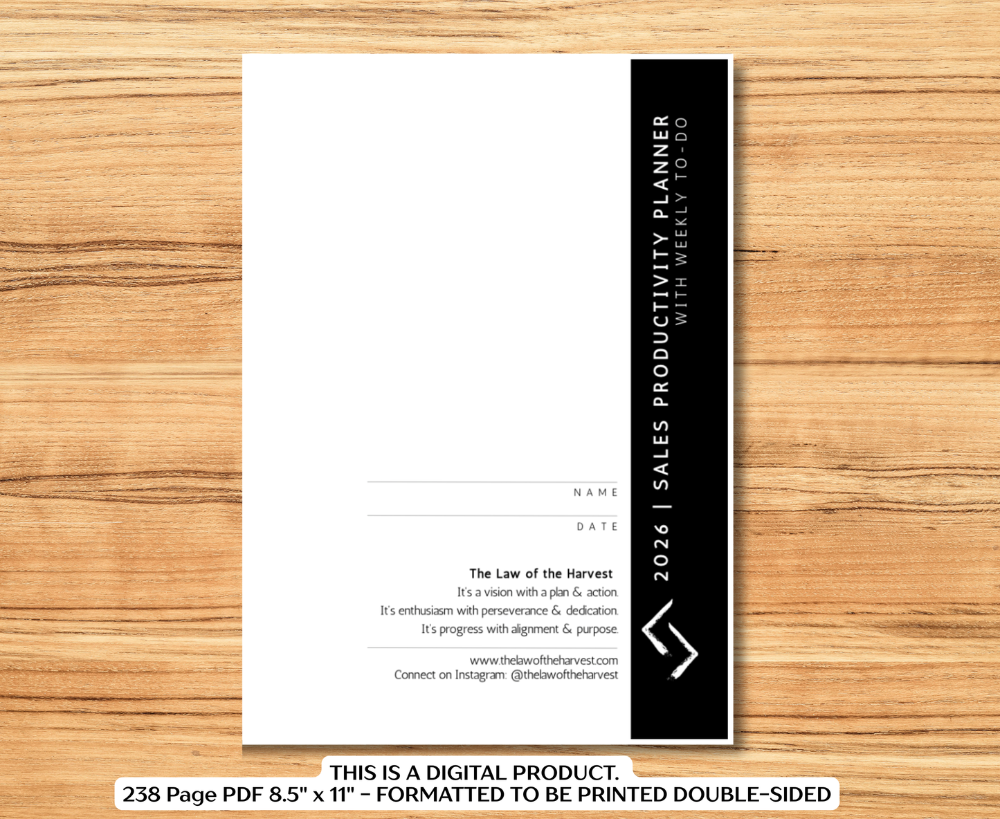 2026 Sales Productivity Planner (PRINTABLE DIGITAL VERSION)