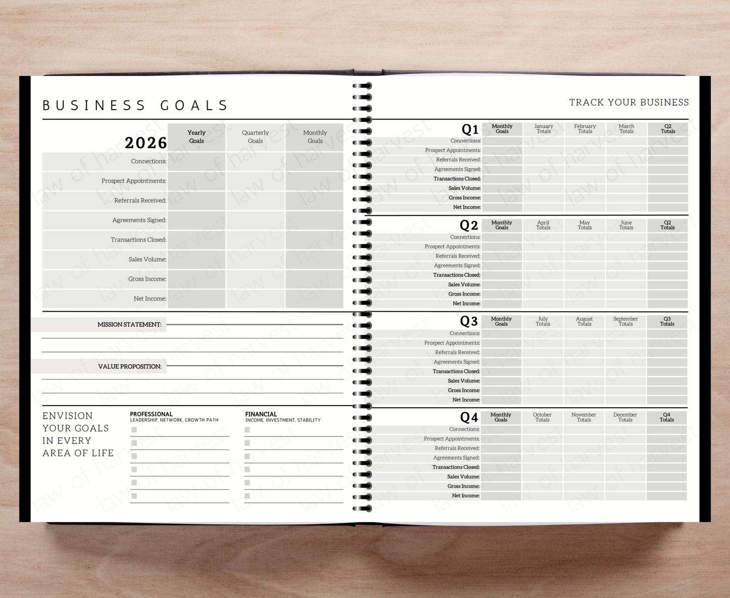 2026 Sales Productivity Planner with Weekly To-Do