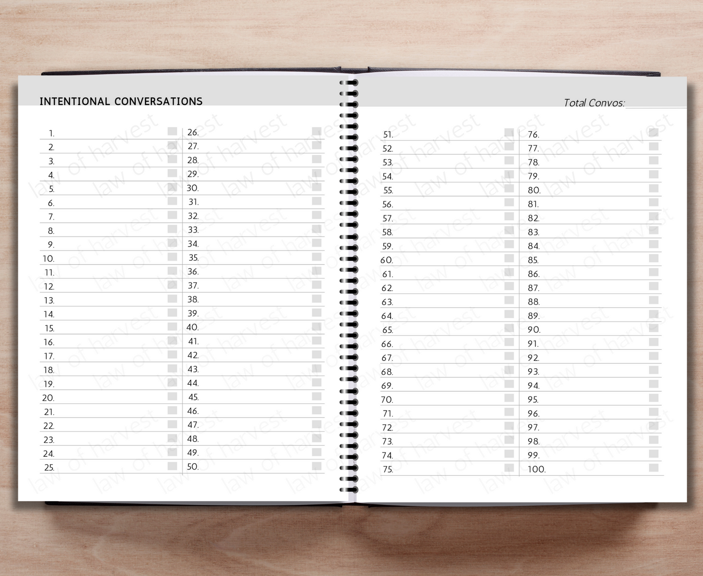Monthly Action Tracking Workbook (Black & White)