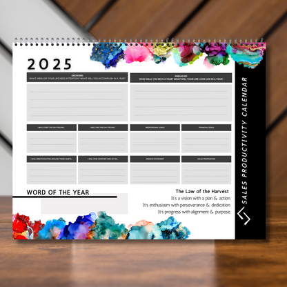 2025 Sales Productivity Tracking Calendar