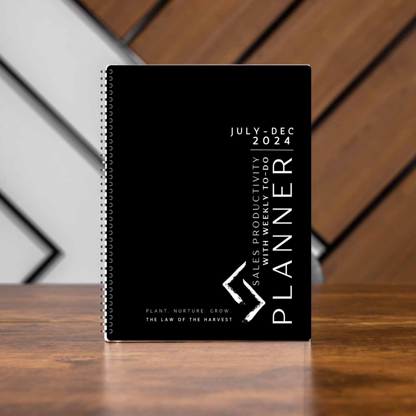 July - Dec 2024 Sales Productivity Planner (Black & White)